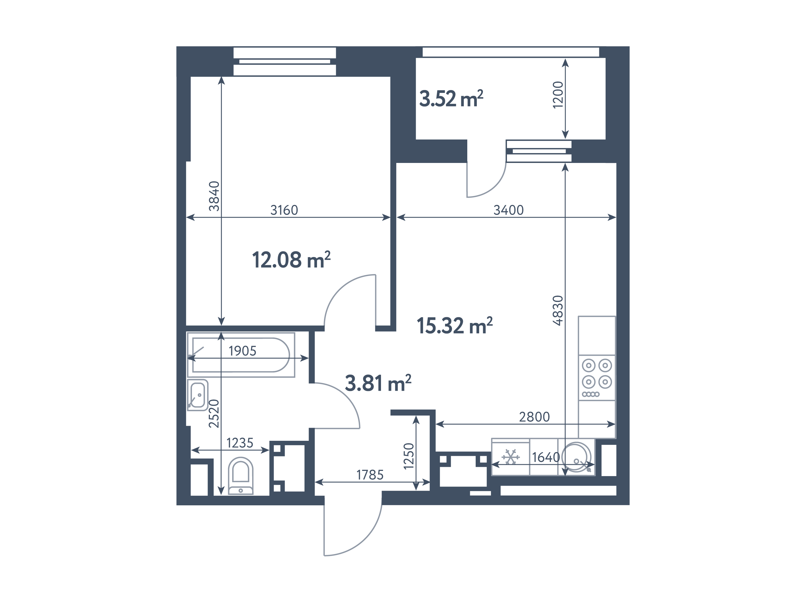 2 комнаты (Евро), 37,03 м², секция 8.7, этаж 3 / Выбрать квартиру / Жилой  комплекс «Светлый мир «СТАНЦИЯ «Л»…»