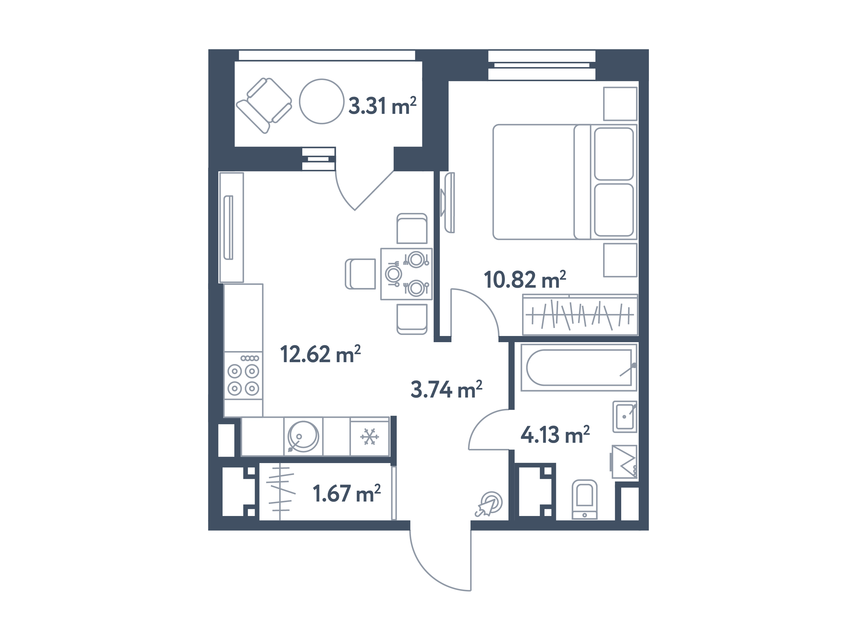 2 комнаты (Евро), 34,64 м², секция 8.1, этаж 6 / Выбрать квартиру ...