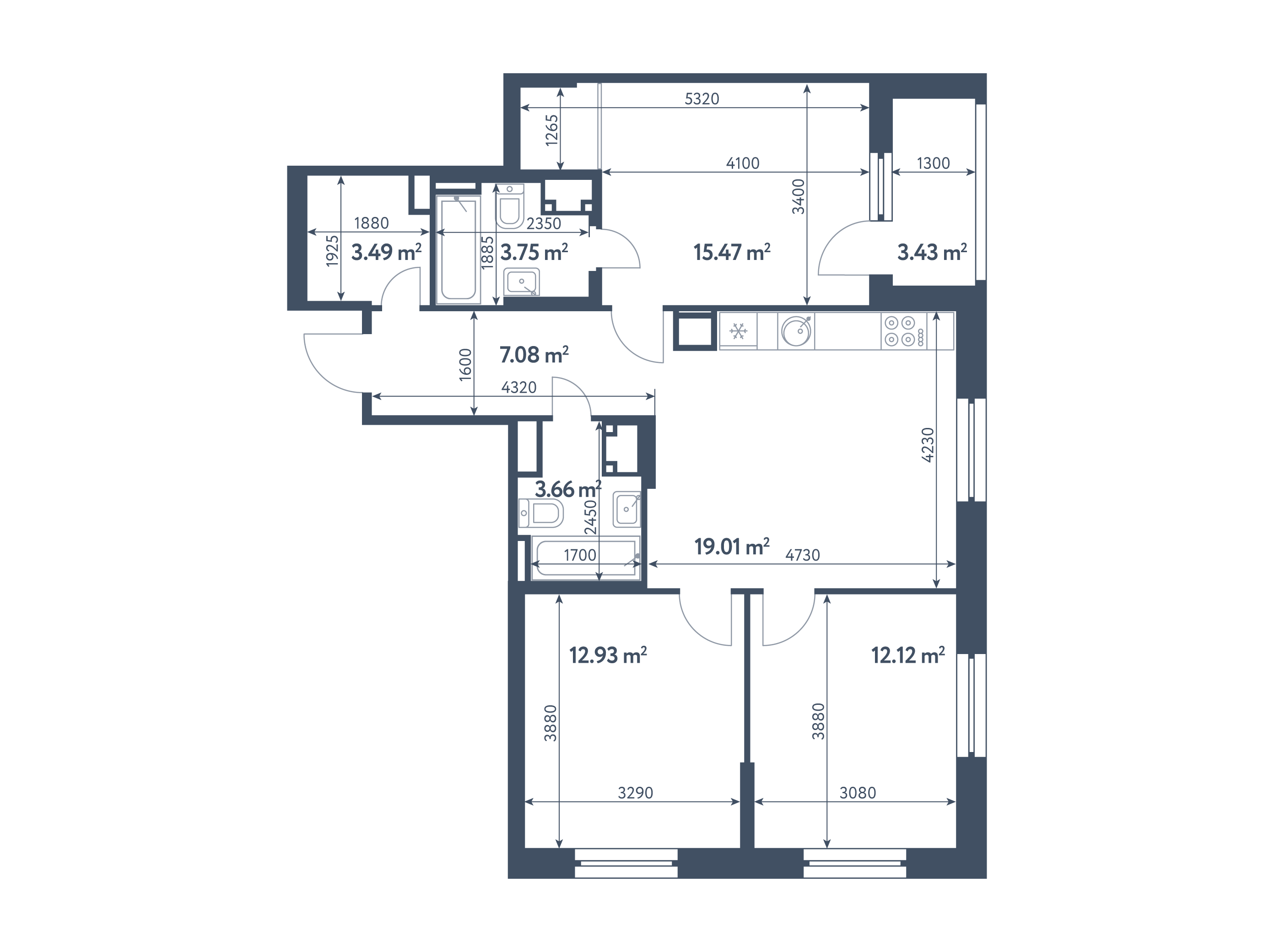 4 комнаты (Евро), 79,23 м², секция 26.1, этаж 6 / Выбрать квартиру ...