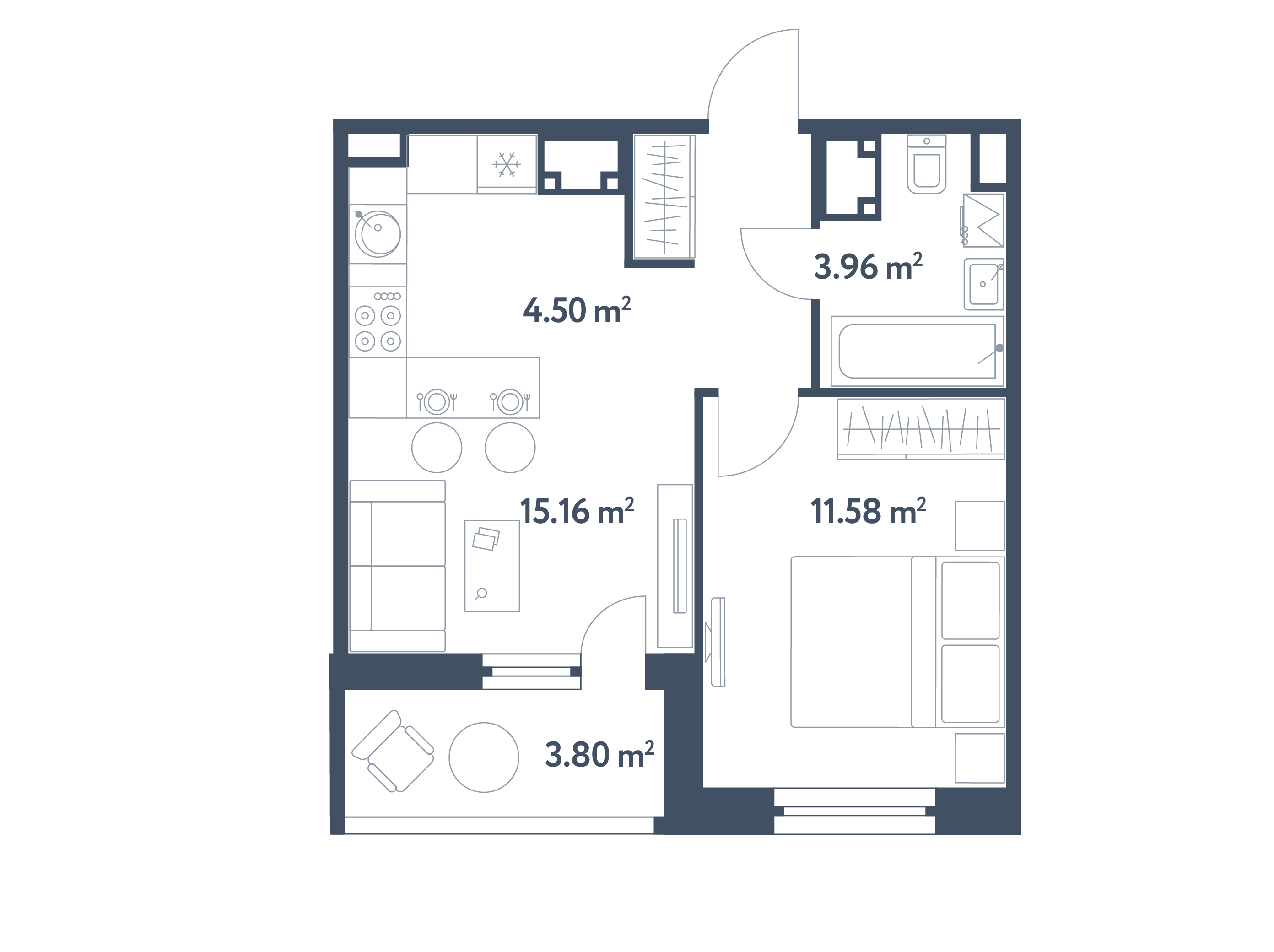 2 комнаты (Евро), 37,10 м², секция 8.6, этаж 2 / Выбрать квартиру ...
